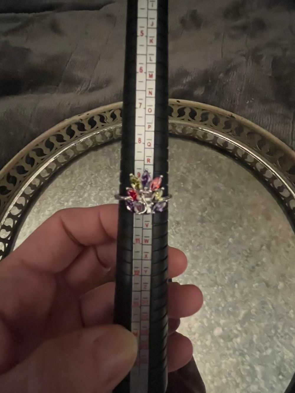 Multicolor Gemstone Floral Cocktail Ring - Women Jewelry